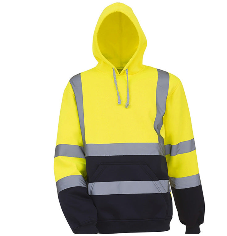 Men's Sports Hooded Reflective Patchwork Sweatshirt