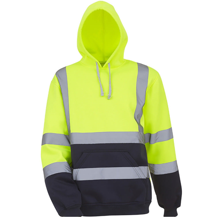 Men's Sports Hooded Reflective Patchwork Sweatshirt